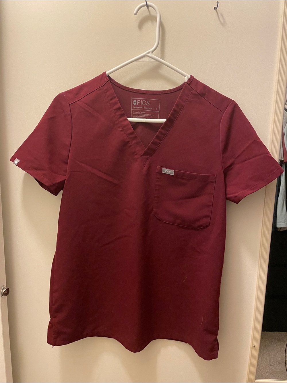 Figs Maroon Technical Collection Scrub Top